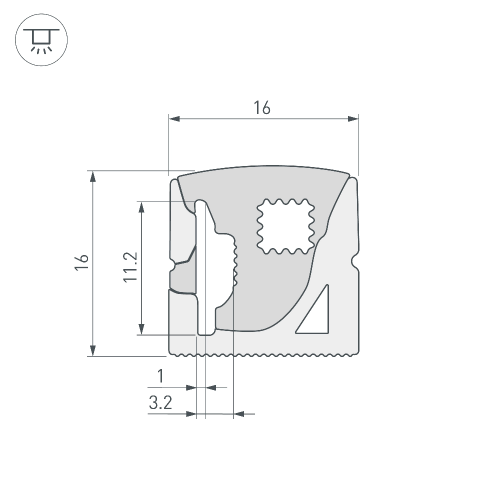 Силиконовый профиль WPH-FLEX-1616-SIDE-S11-50m WHITE (Arlight, Силикон)