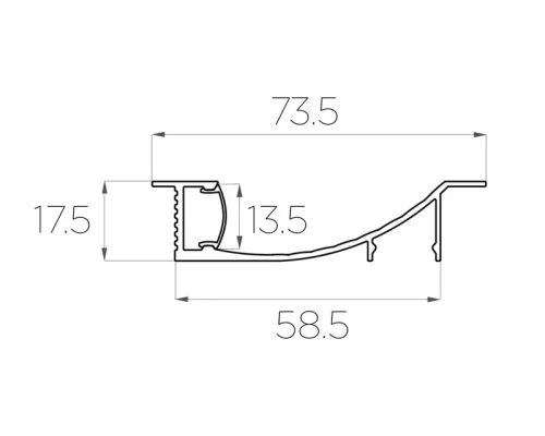 Профиль встраиваемый декоративный LC-PVD-7016-2 Anod