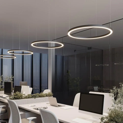 Светильник SP-CIRCLE-HANG-O3535-D1200-68W Warm3000 (RAL9005, 120 deg, 230V) IP40 LED (Arlight, Алюминий)
