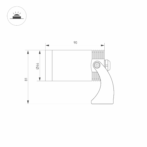 Светильник KT-WATER-R44-8W White6000 (SL, 24 deg, 12V) (Arlight, IP68 Металл, 3 года)