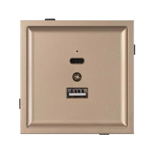 Механизм USB розетки SCT-TENDO-MUAC-PL-GD (5V, 3A, QC3) (Arlight, Песочный)