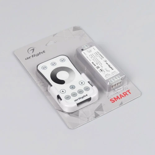 Диммер SMART-DIM-SET-RING (12-24V, 1x8A, ПДУ 2.4G) (Arlight, IP20 Пластик, 5 лет)