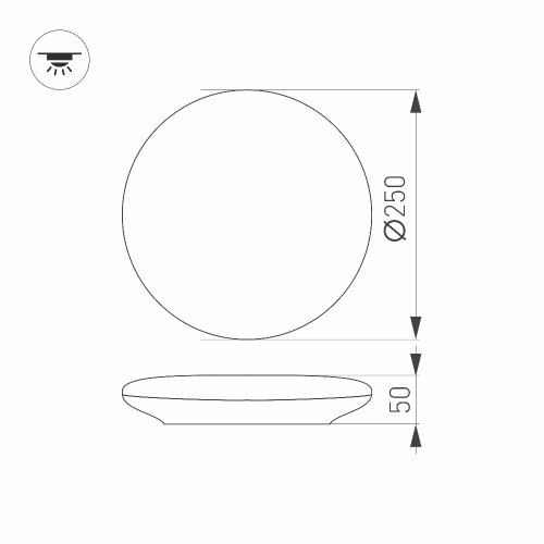 Светильник CL-FRISBEE-DIM-R250-12W Day4000-MIX (WH, 180 deg, 230V) (Arlight, IP54 Пластик, 3 года)