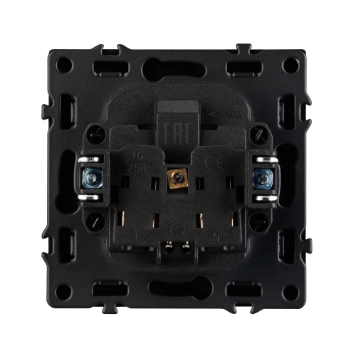 ARL NOBE Розетка зк со шторками софт-тач серый базальт SCT-MEU-SFPL-GR (250V, 16A) (Arlight, -)