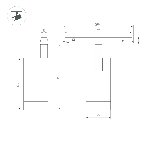 Светильник MAG-FLEX-SPOT-R45-12W Day4000 (BK, 24 deg, 48V) (Arlight, IP20 Металл, 5 лет)