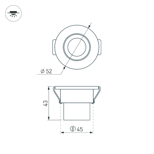 Светодиодный светильник LTM-R52WH 3W Day White 30deg (Arlight, IP40 Металл, 3 года)