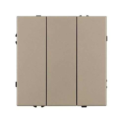 Механизм выключателя трехклавишный непроходной SWT-NOBE-MK03-SFPL-GD (230V, 10A) (Arlight, Золотой песок)