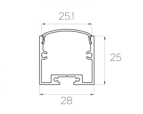 Профиль накладной алюминиевый LC-LP-2528-2 Anod