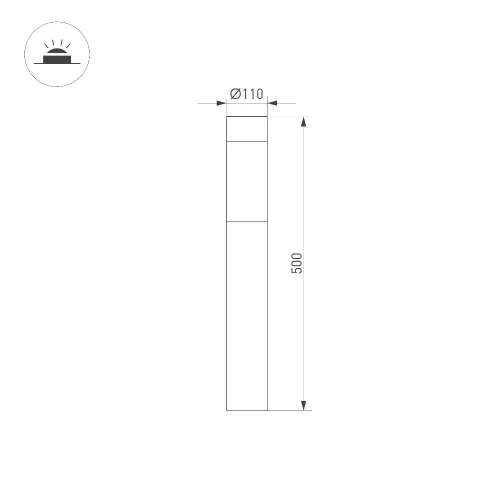 Светильник LGD-STEM-BOLL-H500-10W Warm2700 (GR, 185 deg, 230V) (Arlight, IP65 Металл, 3 года)