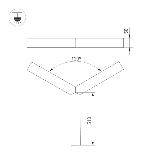 Светильник SP-RAYS-3-HANG-5050-510-34W Day4000 (RAL9005, 120 deg, 230V) IP33 1415lm (Arlight, Металл)