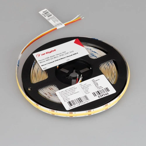Лента CSP-X640-10mm 24V White-MIX (23 W/m, IP20, 5m) (Arlight, Изменяемая ЦТ)