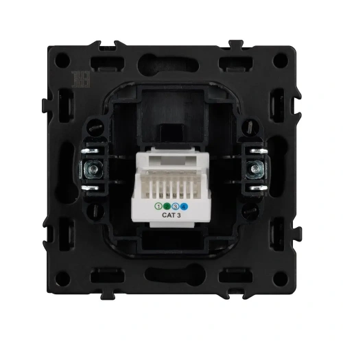 ARL NOBE Розетка телефонная софт-тач черный оникс SCT-MTL1-SFPL-BK (RJ-11, 4C) (Arlight, -)