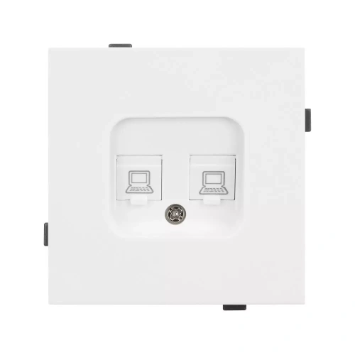 Механизм компьютерной розетки двойной SCT-TENDO-MPC2-PL-WH (RJ-45, CAT6) (Arlight, Белый)