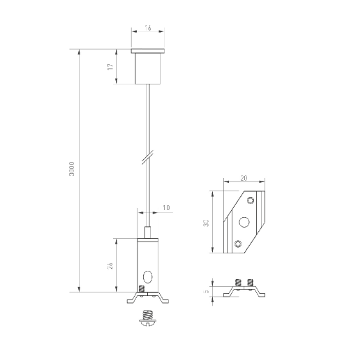 Подвес MAG-HANG-25-L3000 (SL) (Arlight, Металл)