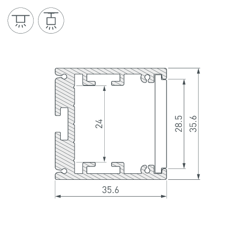 Профиль SL-ARC-3535-D320-N90 BLACK (260мм, дуга 1 из 4) (Arlight, Алюминий)