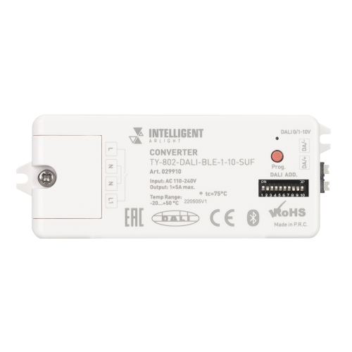 INTELLIGENT ARLIGHT Конвертер TY-802-DALI-BLE-1-10-SUF (230V, 10A, DALI, 0-10V) (IARL, IP20 Пластик, 3 года)