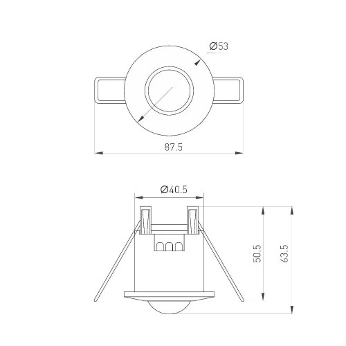 Датчик движения PRIME-PIR-BUILT-R53-200W (230V, 1.7A, MULTI, IP20) (Arlight, IP20 Пластик, 2 года)