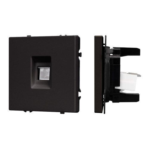 ARL NOBE Розетка компьютерная софт-тач черный оникс SCT-MPC1-SFPL-BK (RJ-45, CAT6) (Arlight, -)
