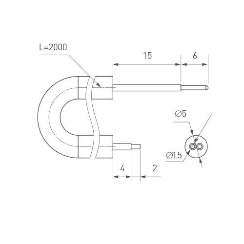 Провод питания ARL-MOONLIGHT-20AWG-2W-D4.5-CU-2000 White (Arlight, Закрытый)