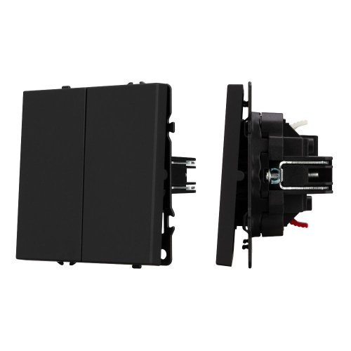 ARL NOBE Выключатель 2 кл софт-тач черный оникс SWT-MK02-SFPL-BK (250V, 10A) (Arlight, -)