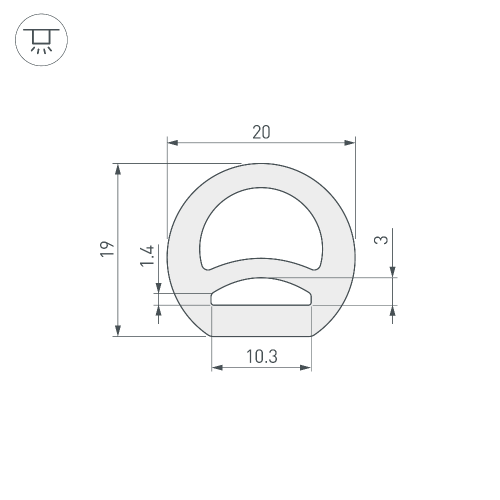 Силиконовый профиль WPH-FLEX-D20-TOP-S10-20m WHITE (Arlight, Силикон)