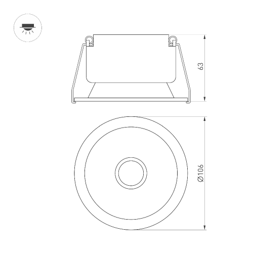 Светильник MS-HARBOR-R106-15W Day4000 (WH, 36 deg, 230V) (Arlight, IP20 Металл, 5 лет)