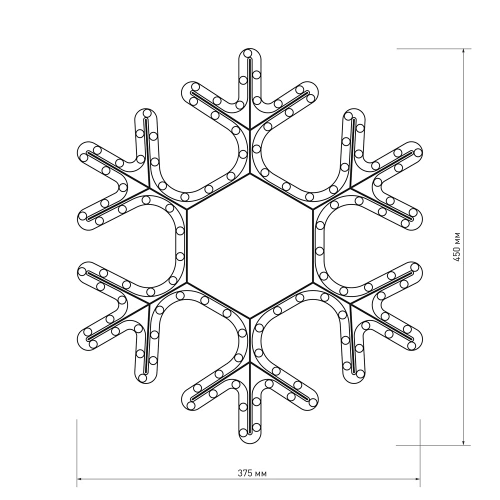 Фигура ARD-SNOWFLAKE-M7-450x375-108LED Warm (230V, 6.5W) (Ardecoled, IP65)