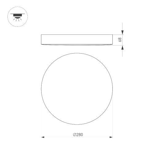 Светильник SP-FLOWER-R280-15W Warm3000 (BK, 110 deg, 230V) (Arlight, IP54 Пластик, 3 года)