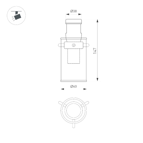 Светильник ART-APRIORI-LANTERN-C-R60-5W Day4000 (BK, 350 deg, 48V) (Arlight, IP20 Металл, 3 года)