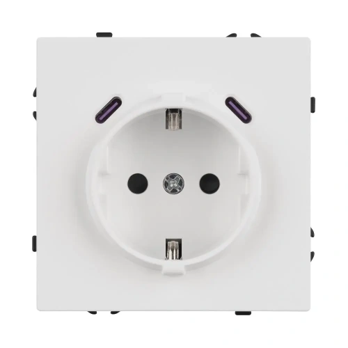ARL NOBE Розетка зк со шторками с USB тип C+С софт-тач белый кварц SCT-MUCC-SFPL-WH (250V, 16A) (Arlight, -)