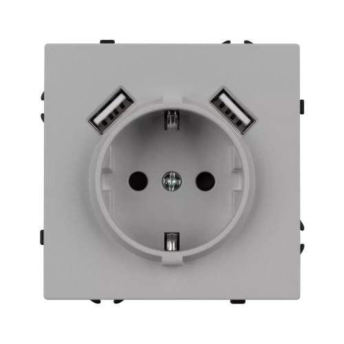 Механизм розетки с USB зарядкой SCT-NOBE-MUAA-SFPL-IS (230V, 16A)  (Arlight, Никель)