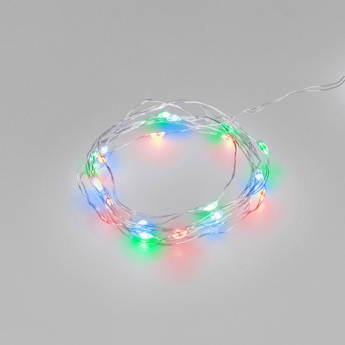 Светодиодная гирлянда ARD-DEW-HOME-2000-CLEAR-20LED-STD RGB (1.5V, Battery Pack, Cork) (Ardecoled, IP20)