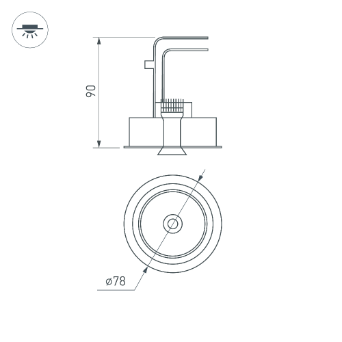 Светильник CL-SIMPLE-R78-9W Warm3000 (BK, 45 deg) (Arlight, IP20 Металл, 3 года)