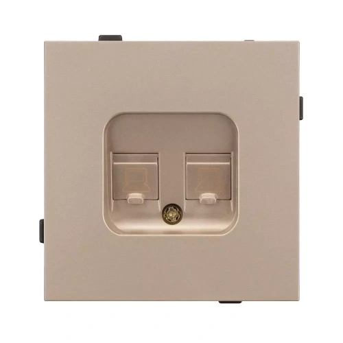 Механизм компьютерной розетки двойной SCT-TENDO-MPC2-PL-GD (RJ-45, CAT6) (Arlight, Песочный)