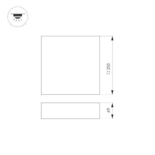 Светильник SP-QUADRO-S350x350-30W Day4000 (BK, 120 deg, 230V) (Arlight, IP40 Металл, 3 года)