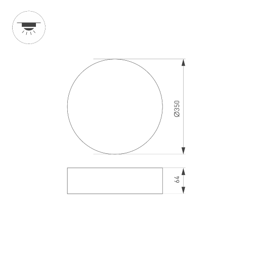 Светильник SP-RONDO-R350-30W Warm3000 (WH, 120 deg, 230V) (Arlight, IP40 Металл, 3 года)