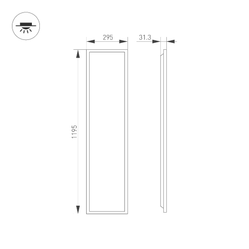 Светильник DL-TITAN-S300x1200-40W Day4000 (WH, 120 deg, CRI90, 230V) (Arlight, IP40 Металл, 7 лет)