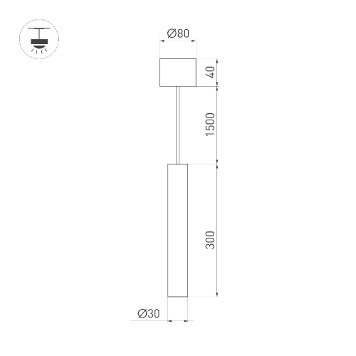 Светильник SP-PIPE-HANG-L300-R30-9W Warm3000 (WH, 24 deg, 230V) (Arlight, IP20 Металл, 3 года)