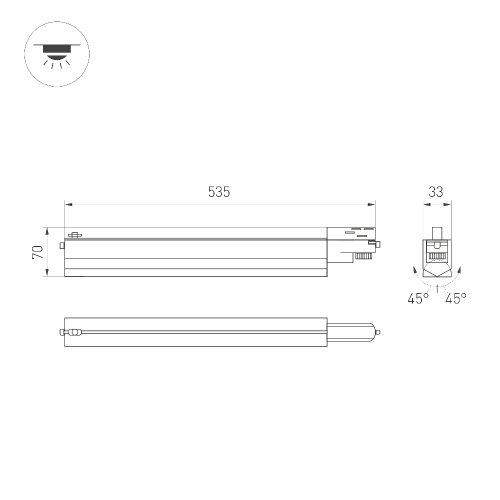 Светильник LGD-NEPTUN-4TR-L535-20W Day4000 (BK, 100 deg, 230V) (Arlight, IP20 Металл, 5 лет)