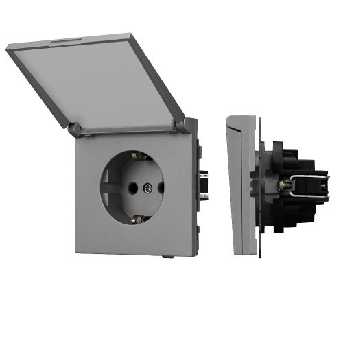Механизм розетки влагозащищённый SCT-TENDO-MCP-PL-GR (230V, 16A) (Arlight, Графитовый)