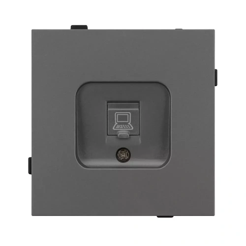 Механизм компьютерной розетки SCT-TENDO-MPC1-SFPL-GR (RJ-45, CAT6) (Arlight, Матовый графитовый)
