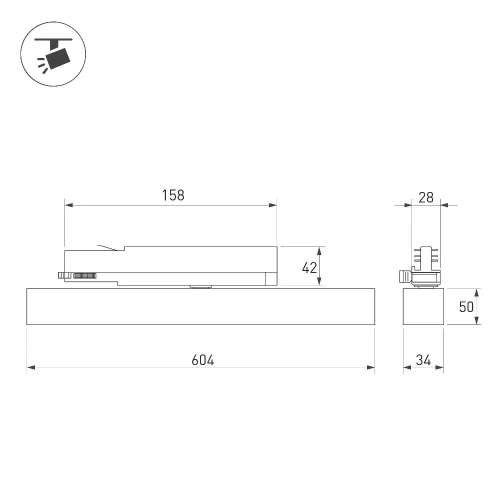 Светильник LGD-FLAT-4TR-S605-25W Warm3000 (BK, 100 deg, 230V, TRIAC) (Arlight, IP20 Металл, 3 года)