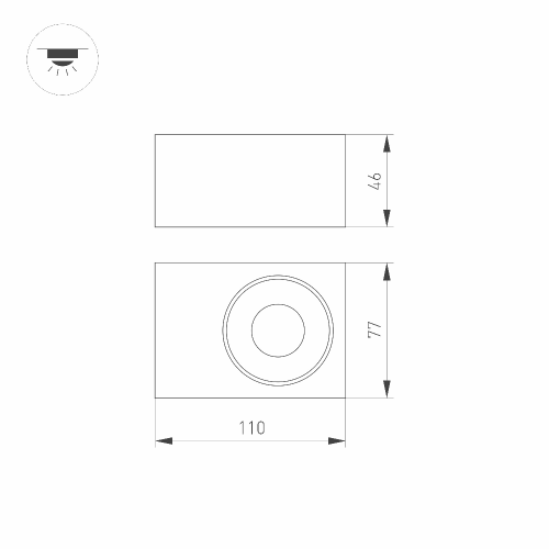 Корпус PLURIO-BASE-SURFACE-S112x79 (WH, 1-2, 200mA) (Arlight, IP20 Металл, 3 года)