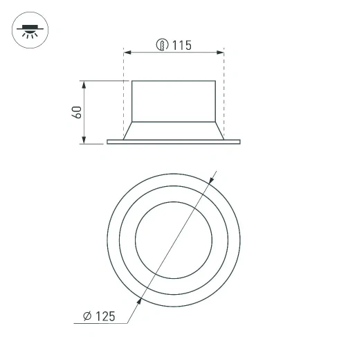 Светильник MS-BREEZE-BUILT-R125-16W Day4000 (WH, 90 deg, 230V) (Arlight, IP20 Металл, 5 лет)
