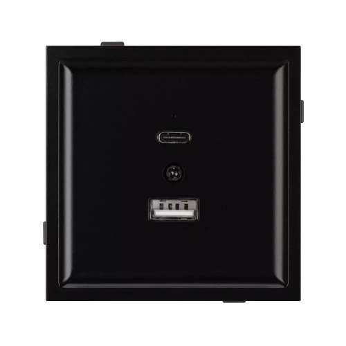 Механизм USB розетки SCT-TENDO-MUAC-PL-BK (5V, 3A, QC3) (Arlight, Черный)