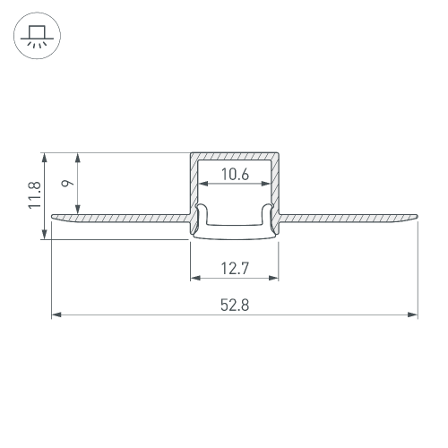 Профиль FANTOM-BENT-W12-TOP-2000 ANOD (Arlight, Алюминий)