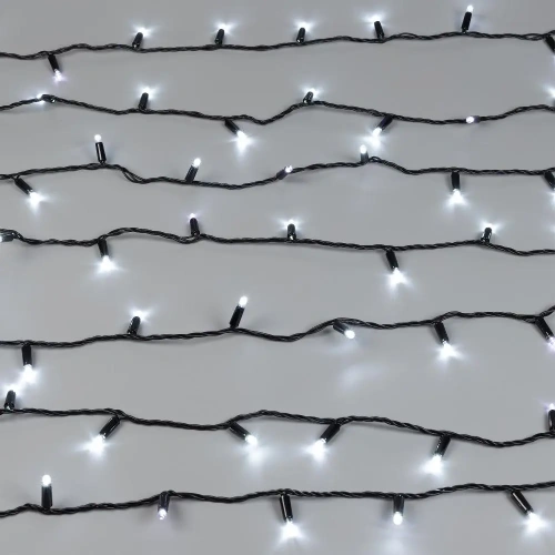 Светодиодная гирлянда ARD-STRING-CLASSIC-10000-BLACK-100LED-FLASH WHITE (230V, 7W) (Ardecoled, IP65, 1 год)