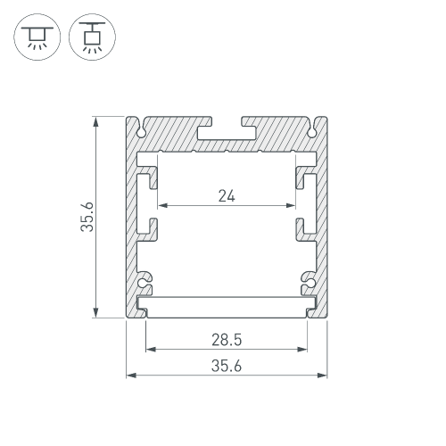 Профиль SL-ARC-3535-D1500-A45 BLACK (590мм, дуга 1 из 8) (Arlight, Алюминий)