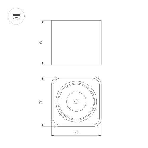 Светильник SP-DICE-S78x78-10W Day4000 (BK, 24 deg, 230V) (Arlight, IP54 Металл, 5 лет)