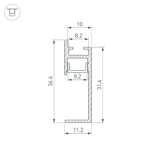 Профиль PLINTUS-H35-F-2000 BLACK (Arlight, Алюминий)